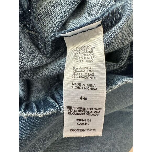 Habitual Kid Unisex Denim Jeggings Blue Size 4/5 Elastic Waistband - Picture 4 of 6